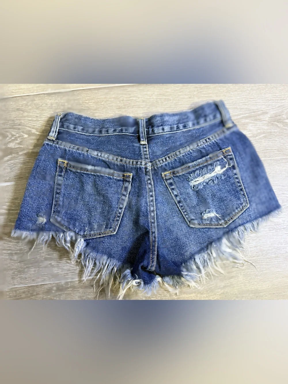 We The Free Free People Frayed Hem Distressed Denim Shorts 24